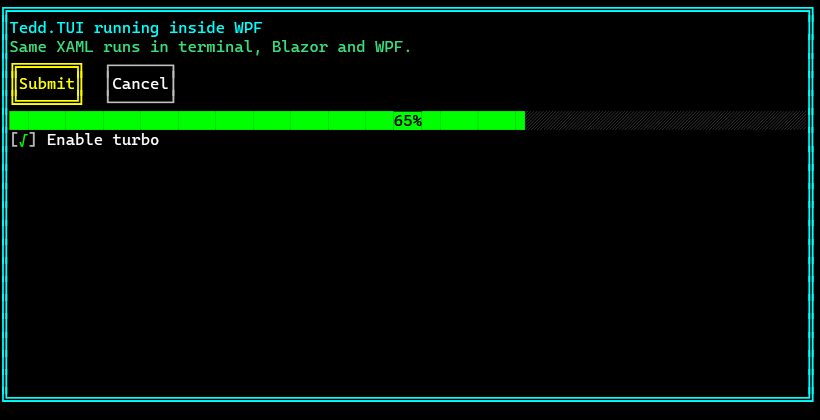 TUI hosted in WPF